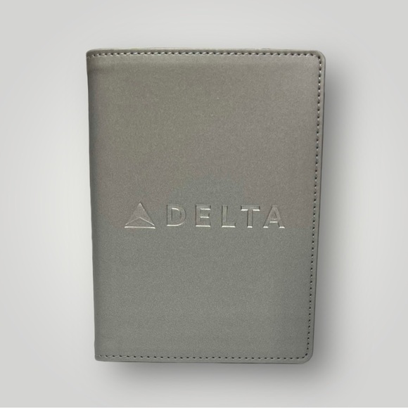 Delta Air Lines Official Passport Travel Holder Toscano Grey Vegan Leather New - Picture 14 of 14